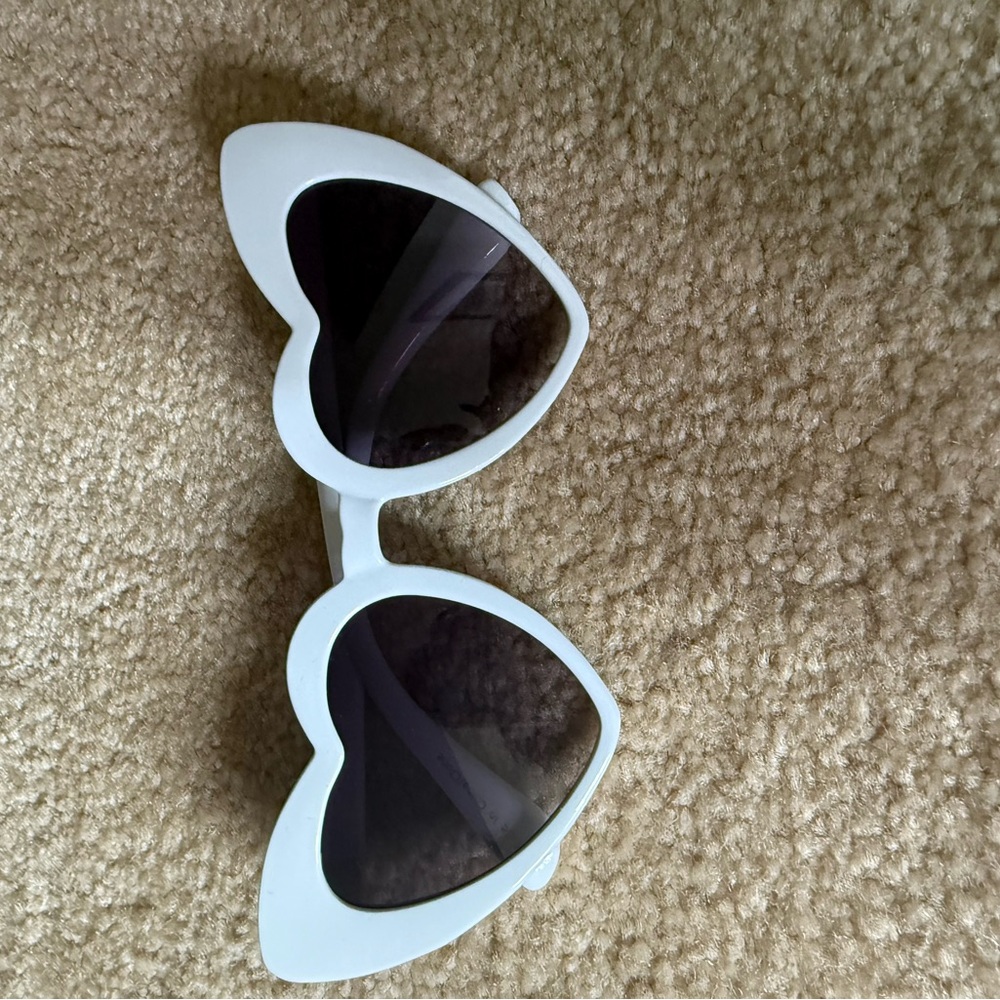 Heart-Shaped White Sunglasses